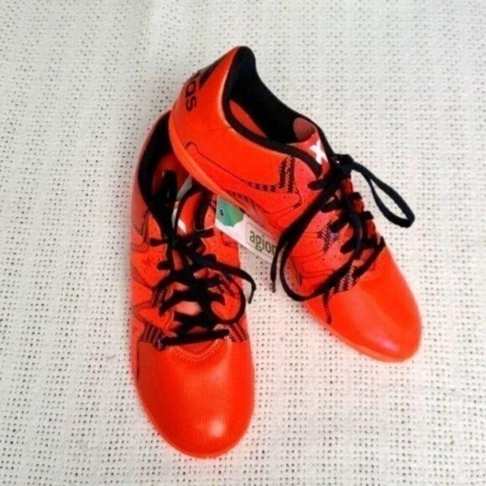 Adidas Unisex Sz 4 Orange & Black Soccer Athletic Shoes Sneaker